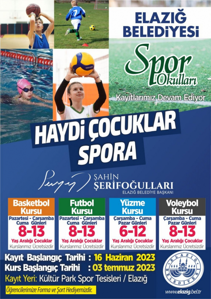 Elazığ Belediyesi'nin ücretsiz yaz spor kursları başlıyor 