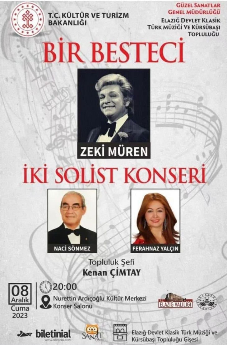 Elazığ'da Bir Besteci İki Solist Konseri 